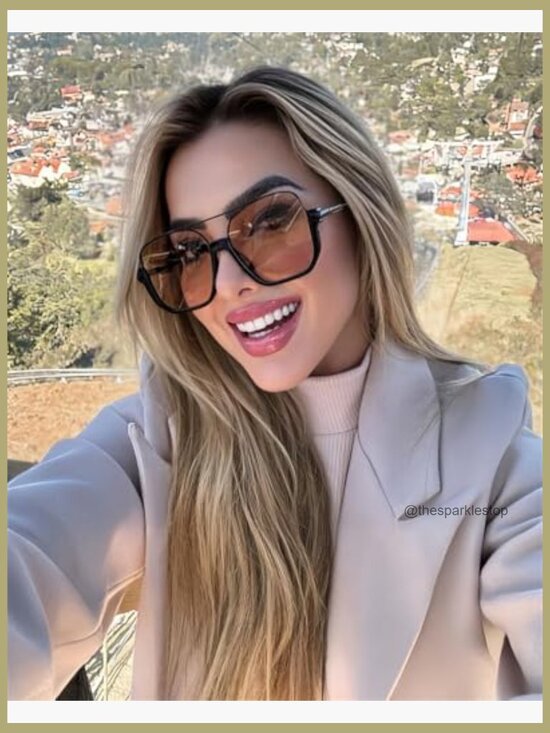 Metal Frame Retro Oversized Aviator Sunglasses with UV Protection main image 5